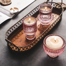 Load image into Gallery viewer, Munis Pink Glass Candle/Tealight Holders