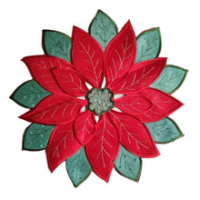 Load image into Gallery viewer, Holiday Poinsettia Applique Placemat