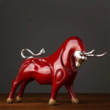 Load image into Gallery viewer, Avante Modern Red and Black Bull Sculptures