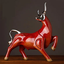 Load image into Gallery viewer, Avante Modern Red and Black Bull Sculptures