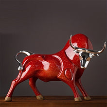 Load image into Gallery viewer, Avante Modern Red and Black Bull Sculptures