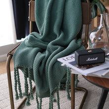 Load image into Gallery viewer, Braided Tassel Throw Blanket