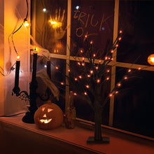 Load image into Gallery viewer, Black LED Birch Tree Light by Allthingscurated is the perfect home decor display for your beloved Halloween celebration. Measuring 60cm or 23.4 inches in height, it comes in either 24 LED Warm White Light or 36 LED Orange Light. The twigs are bendable and adjustable to achieve an optimal effect.