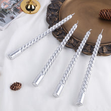 Load image into Gallery viewer, Metallic Taper Candles (set of 4)