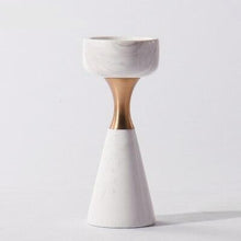Load image into Gallery viewer, Allthingscurated Marble and Gold Pillar Candle Holder