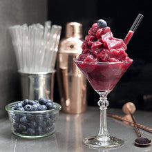 Load image into Gallery viewer, Allthingscurated’s super-short glass straws measures only 15cm or 6 inches. Suitable for drinks in any glass type from lowball, martini, margarita, tumbler, whiskey to mason jar. Package includes 4 straws plus 2 cleaning brushes. Made of high-grad borosilicate glass that is cold and heat-resistant, they are available in either straight or bent design. You can select from straight, bent or mixed options for your purchase.