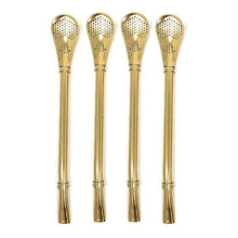 Load image into Gallery viewer, Stainless Steel Drinking Straw with Stirrer (set of 4)