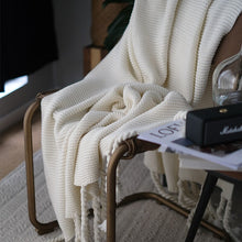 Load image into Gallery viewer, Braided Tassel Throw Blanket