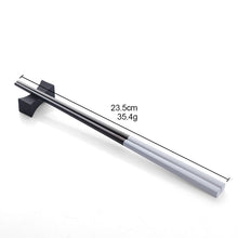 Load image into Gallery viewer, Allthingscurated Chinese Chopsticks in a set of 6 pairs in White and Black color combination.