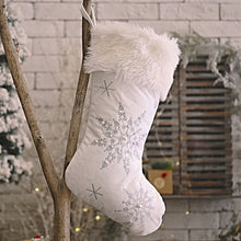 Load image into Gallery viewer, Pearl Embellished Snowflakes Stockings