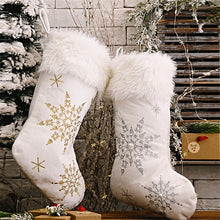 Load image into Gallery viewer, Pearl Embellished Snowflakes Stockings