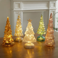 Load image into Gallery viewer, Glass Christmas Tree LED Table Lights