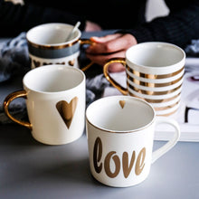 Load image into Gallery viewer, Nordic-style Gold & Silver Porcelain Mugs