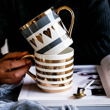 Load image into Gallery viewer, Nordic-style Gold & Silver Porcelain Mugs