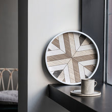 Load image into Gallery viewer, Geometric Round Wooden Tray