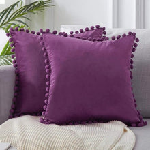 Load image into Gallery viewer, Pom Pom Velvet Cushion Cover