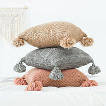 Load image into Gallery viewer, Marled Knit Cushion Cover with Tassel