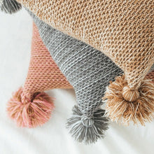 Load image into Gallery viewer, Marled Knit Cushion Cover with Tassel