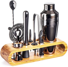 Load image into Gallery viewer, Mixology Bartender 10-piece Bar Tool Set with Stand by Allthingscurated is nifty set with all the basic essentials that you need for your home bar. Available in colors of gold, copper, silver and gundmetal black.