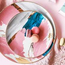 Load image into Gallery viewer, Painterly Porcelain Plates with Gold Inlay in 8/10 Inches