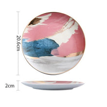 Load image into Gallery viewer, Painterly Porcelain Plates with Gold Inlay in 8/10 Inches