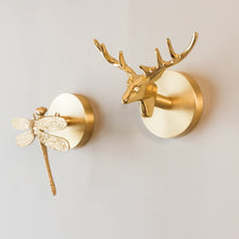 Load image into Gallery viewer, Retro-style Brass Wall Hooks