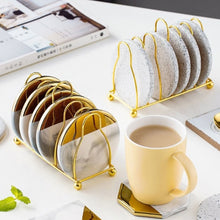 Load image into Gallery viewer, Marble Ceramic Coasters (set of 6 with holder)