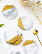 Load image into Gallery viewer, Marble Ceramic Coasters (set of 6 with holder)