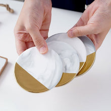 Load image into Gallery viewer, Marble Ceramic Coasters (set of 6 with holder)