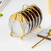 Load image into Gallery viewer, Marble Ceramic Coasters (set of 6 with holder)