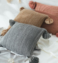 Load image into Gallery viewer, Marled Knit Cushion Cover with Tassel