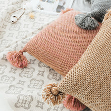 Load image into Gallery viewer, Marled Knit Cushion Cover with Tassel