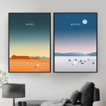 Load image into Gallery viewer, Allthingscurated Moon Mars Canvas Wall Art Prints