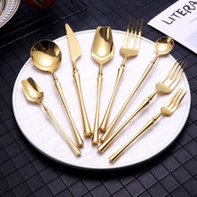 Load image into Gallery viewer, Allthingscurated Bright Gold stainless steel flatware