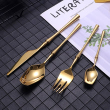 Load image into Gallery viewer, Allthingscurated Bright Gold stainless steel flatware