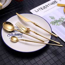 Load image into Gallery viewer, Allthingscurated Bright Gold stainless steel flatware