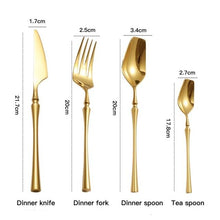 Load image into Gallery viewer, Allthingscurated Bright Gold stainless steel flatware