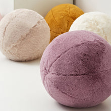 Load image into Gallery viewer, Ball Pillow measuring 30cm or 11.7 inch, made of faux rabbit fur in 6 different colors
