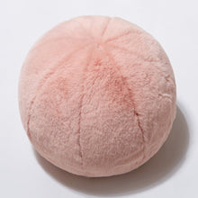 Load image into Gallery viewer, 30cm or 11.7" Ball pillow with faux rabbit fur cover in Baby Pink color