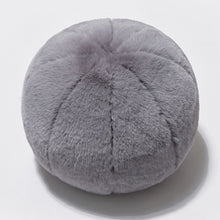Load image into Gallery viewer, 30cm or 11.7" Ball pillow with faux rabbit fur cover in Pebble Gray color