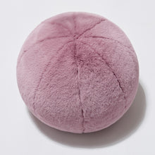Load image into Gallery viewer, 30cm or 11.7" Ball pillow with faux rabbit fur cover in Mauve which is a purple shade.