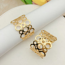 Load image into Gallery viewer, Geometric Pattern Gold/Silver Napkin Rings (set of 12)
