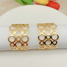 Load image into Gallery viewer, Geometric Pattern Gold/Silver Napkin Rings (set of 12)