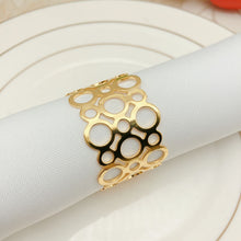 Load image into Gallery viewer, Geometric Pattern Gold/Silver Napkin Rings (set of 12)