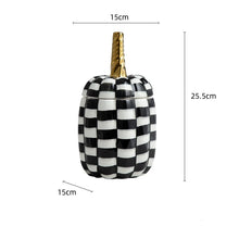 Load image into Gallery viewer, Geometric Checkered Pumpkin Decorative Jars
