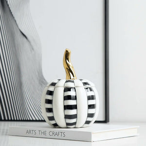 Geometric Checkered Pumpkin Decorative Jars