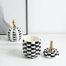 Load image into Gallery viewer, Geometric Checkered Pumpkin Decorative Jars
