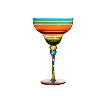 Load image into Gallery viewer, Ibiza Party Cocktail Glasses by Allthingscurated are available in 7 eclectic designs. Each cup is hand-painted and hand drawn to reflect its individual personality and creativity. Each cup has a capacity of 270ml or 9 ounce. Feature here is Blue Swirl design.
