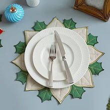 Load image into Gallery viewer, Holiday Poinsettia Applique Placemat
