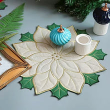 Load image into Gallery viewer, Holiday Poinsettia Applique Placemat
